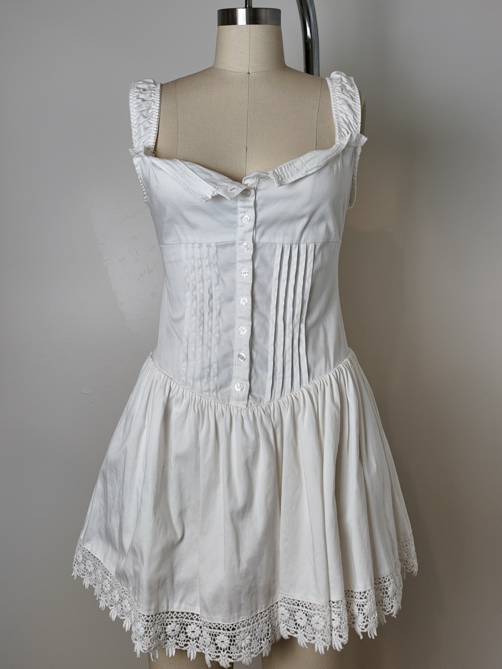 Forever 21 White Lace Trim Mini Dress